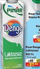 PINAR DENGE LAKTOZSUZ SÜT 1 L